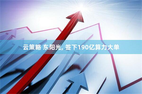 云策略 东阳光, 签下190亿算力大单